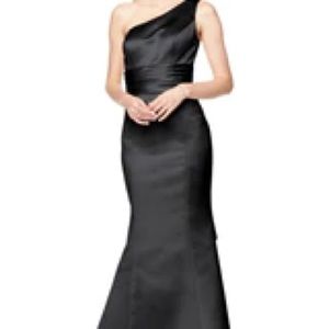 Meredith Euro Satin One-shoulder Trumpet/mermaid Dress Euro Black